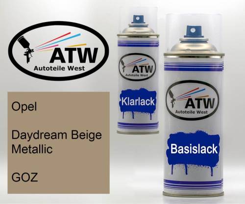 Opel, Daydream Beige Metallic, GOZ: 400ml Sprühdose + 400ml Klarlack - Set, von ATW Autoteile West.